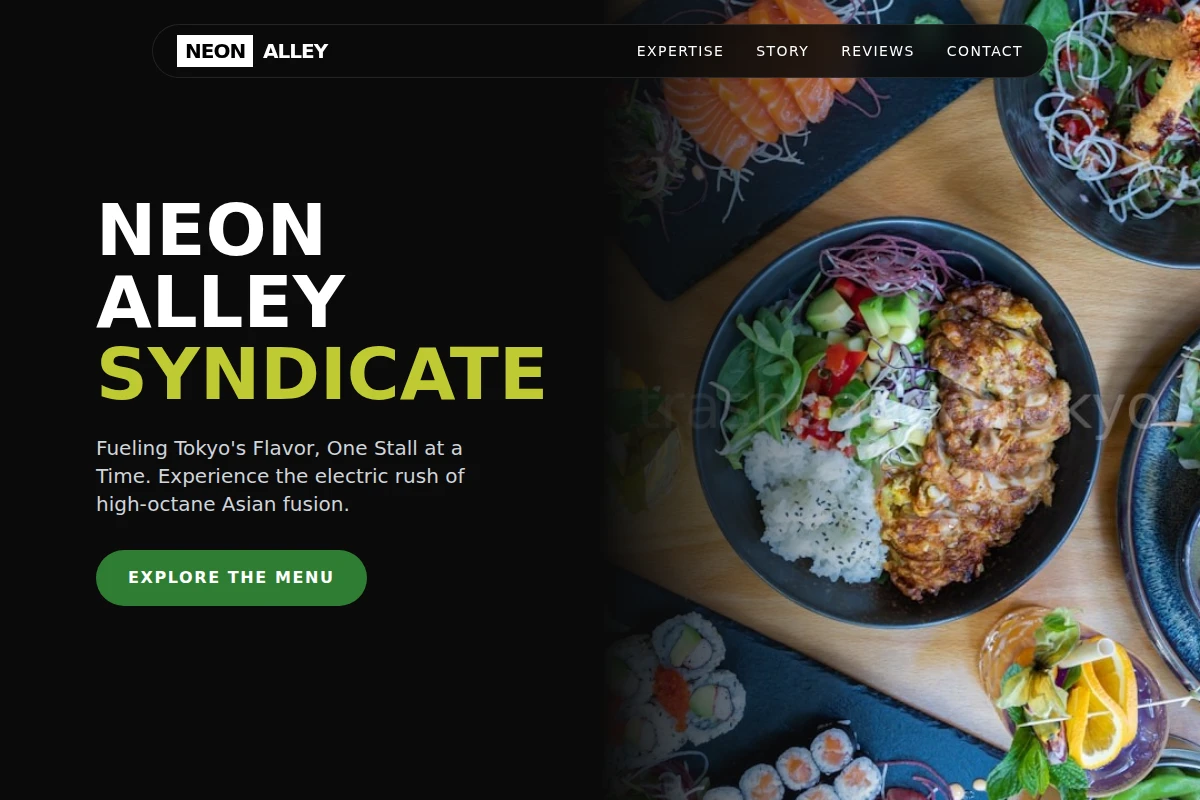Neon Asian Fusion Food